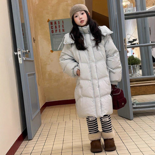 2025冬季连帽白鸭绒羽绒服