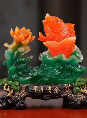 居年年7304有余红鲤鱼摆件财招工艺家客厅玄关酒柜办公室桌面装品