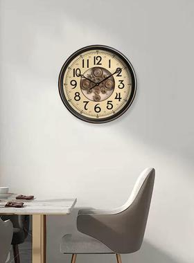 20英寸5厘复动态机米械齿轮挂钟餐厅MP2550壁钟客厅钟表家0用古钟