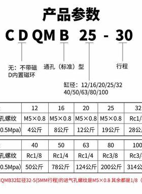 星辰导杆三轴三杆347气缸TACQ/CQMB12型/116/20/25/32-0-51-20薄