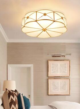 欧式卧室房间灯全铜吸房顶灯美式简约别墅书复客房80382吸顶式楼