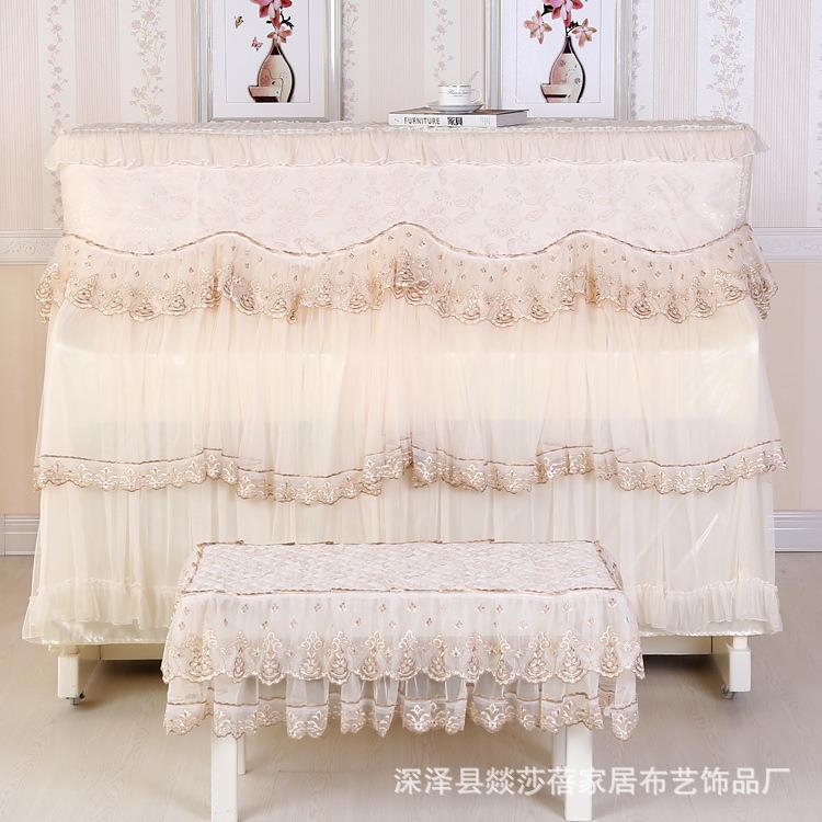 直销QKB欧式丝钻厚石尘绒钢琴防尘罩蕾加钢琴全罩防罩