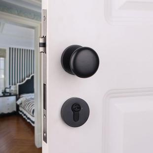 美式 金色门030锁形室内房门球锁简约轻奢黑分静音锁具色卧室木门