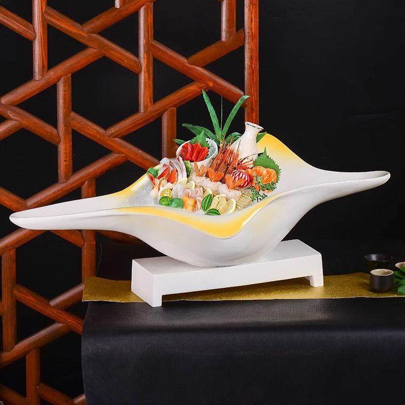 日IZS式料理盘象拔蚌刺身高鲜端三文鱼刺身冰盘用海姿造鱼生专盘