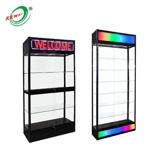 铝合金钢璃展示柜彩灯可调节化烟店LE展707D示玻台欧美