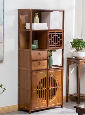 竹WLJ书架现代简约储柜新中式客厅置物收纳架楠家用架书物房儿童