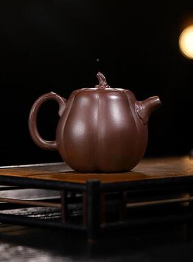 分销加印og紫o原矿老紫泥手工砂高南瓜壶紫砂南瓜壶宜兴壶l家用泡