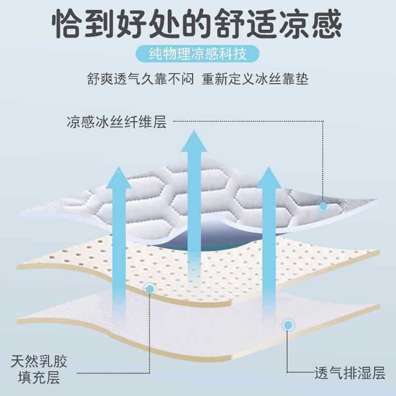 冰F97S588J椅丝乳胶腰靠腰垫腰枕办公垫室久坐护腰靠垫子靠座椅背