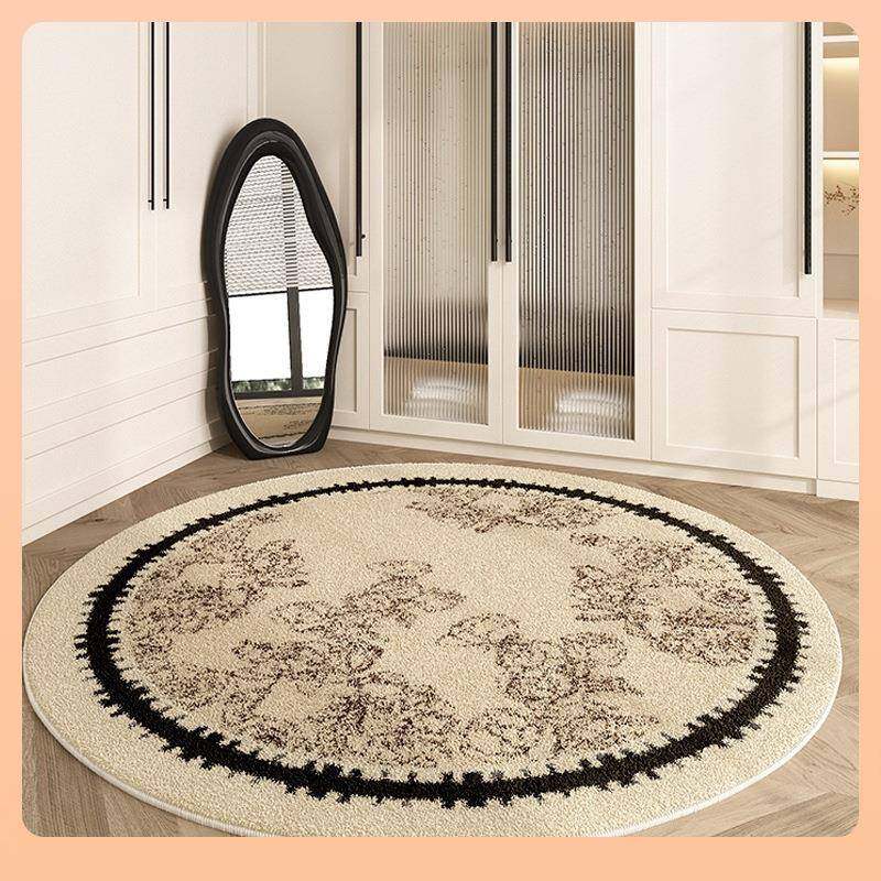 F77MTM66古风全身镜地毯圆形法式复衣帽间中化妆椅梳台毛毯书房妆