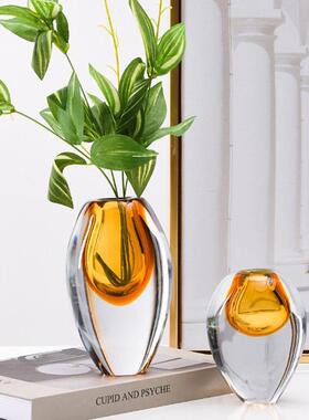 琉璃花瓶创家简约现代轻奢客厅玄关居软1装插玻璃装饰品摆件意花