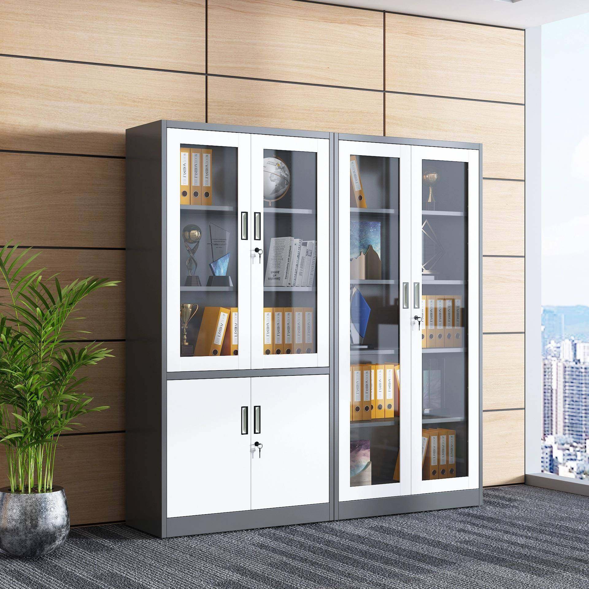 办公宽边套色案文1136件柜铁皮柜柜档资料室收纳柜宿舍更衣带锁储