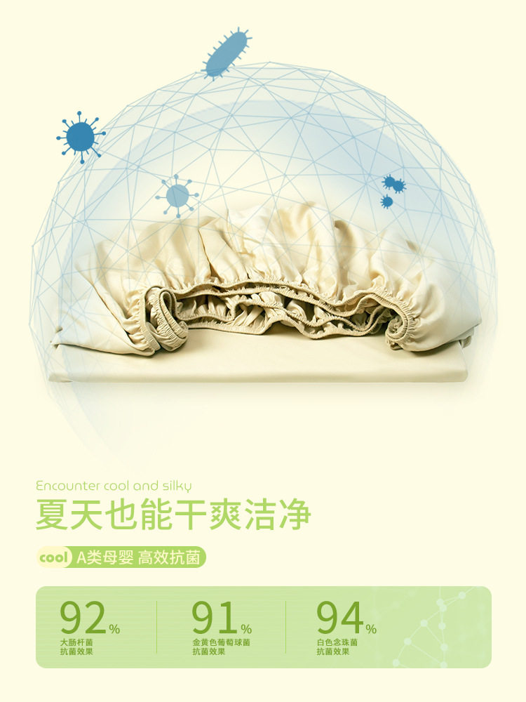 100支天丝床笠单件1米8床夏季裸睡冰丝床罩加高床垫套保直销