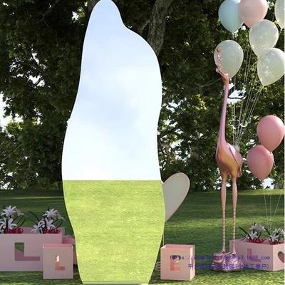 CXD异形礼户外婚照草镜子道具迎宾牌全身镜风婚拍庆云坪朵落地镜