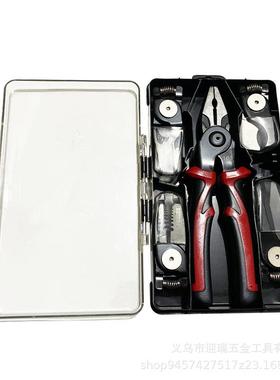 家多功能老虎嘴钳尖钳斜口钳钢丝钳套装可换线75068头钳子用电工