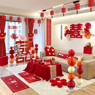 室婚房布装 客厅结婚饰97610160婚礼男方新房间女方卧全屋婚 置套装