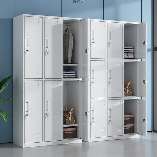 钢制更衣柜带员工身宿舍浴见详情柜室铁皮储物子锁健房存包柜办公