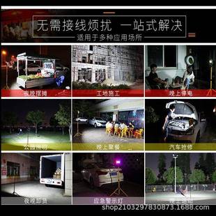 超薄L充ED电强光投光超薄充电户外应急灯工地停电露营摆灯摊手提