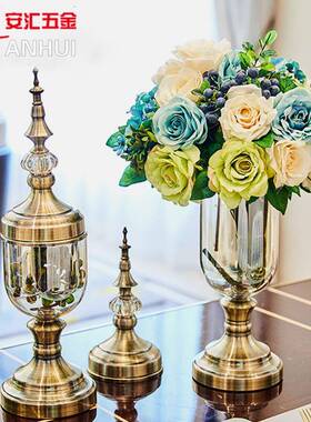 欧式玻璃花瓶客厅玄关饰品摆HP-0010家居玻装璃透明工摆艺品件件