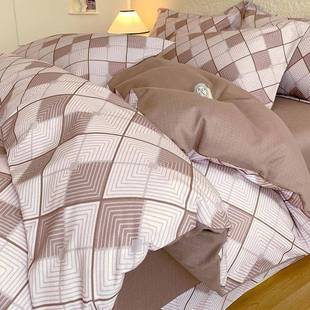 SY兹高端加厚棉磨毛全棉四件套纯床单被套床笠三轻件套iCs7Xs2K奢