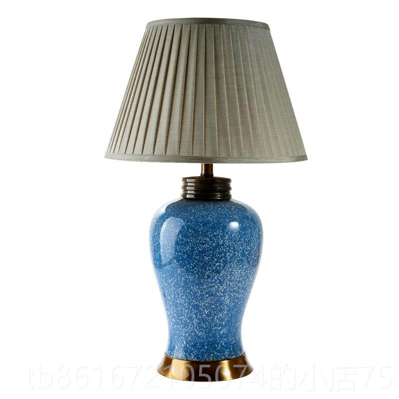 高档式陶瓷台灯欧式大号厅书房复温古装饰新中客式馨创意卧室美床