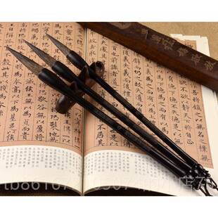 高档国书笔庄质鼠须兼毫毛笔套装湖笔友兼狼毫欧楷行草法国优画