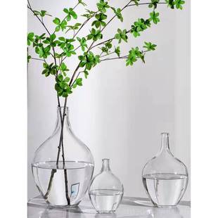 高档高肚级感钟南天竹马木玻璃大吊落地冬青花瓶摆件客厅插花花醉