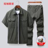 夏季 薄款 纯棉装 高档作服男装 上工衣男工装 套劳保服防烫焊工筑服建