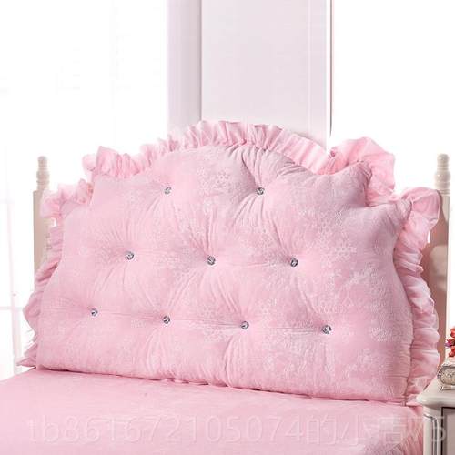 高档2019水晶绒床头靠垫秋冬床靠背色婚庆上人大靠枕粉公主腰双靠