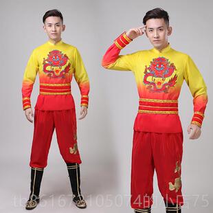 高档2025型击鼓服男子成中式人民装族舞蹈舞龙舞狮新腰鼓比赛服装
