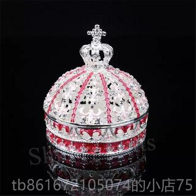 高档日韩意生礼品首饰盒克创钻奢华婚礼对戒装饰盒皇冠珠捷宝日收