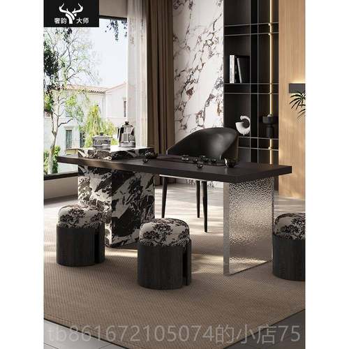 高档意茶桌家用式小茶台轻厅奢极简客茶小型高级感泡茶桌岩板阳台