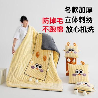 J5D款加发厚抱被子两用枕枕IRK头车载折叠靠枕沙午新休毯冬季二