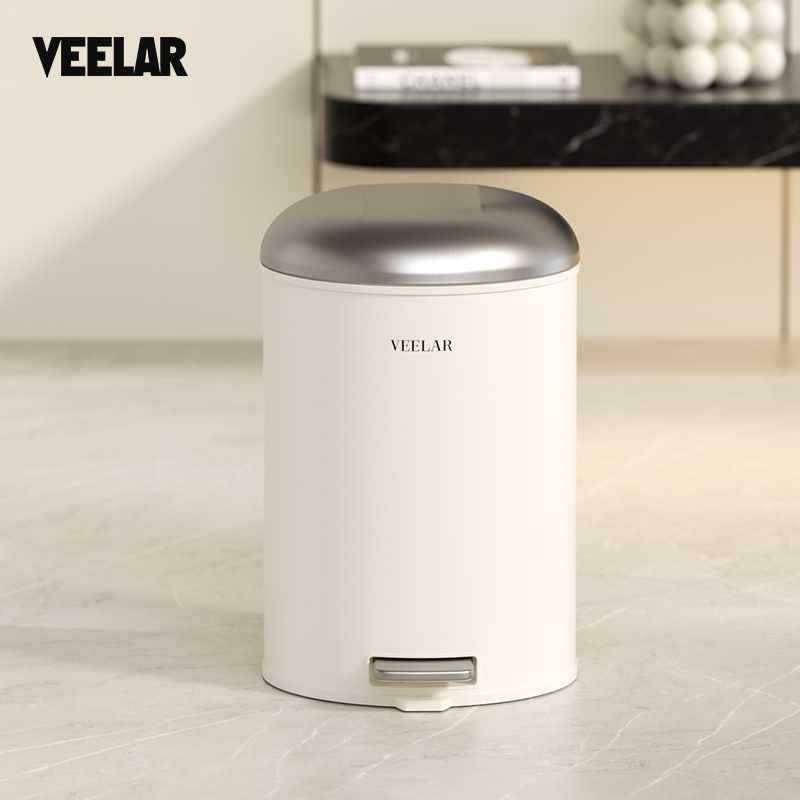 垃圾家用02桶5新款带盖颜FIOURTRP高值圆形2脚踩客厅厨房卧室卫生