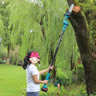 剪锂电高枝锯加长VLQ杆伸缩高园空锯树剪果树其高枝剪电动林果树