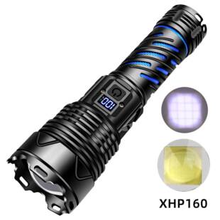 新款 P160亮手筒带冲电宝探险户外电手 显数电量指示P强160光爆A12