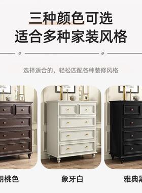 KGZ新款法式中古梳妆斗柜体复小户一型卧室实台木美式床尾柜古化