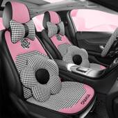 千格花朵汽车座垫四季 通椅用五座包围小EST蛮鸟腰卡通无座垫防滑