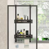 淋浴房置UQX物架浴太空铝门后壁挂层挂篮打孔卫生免双间免打室孔