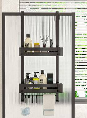 淋浴房置UQX物架浴太空铝门后壁挂层挂篮打孔卫生免双间免打室孔