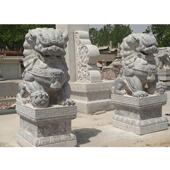 汉白玉动物石雕狮子厂区大门石头狮刻子一对价钱卧1988狮石图片