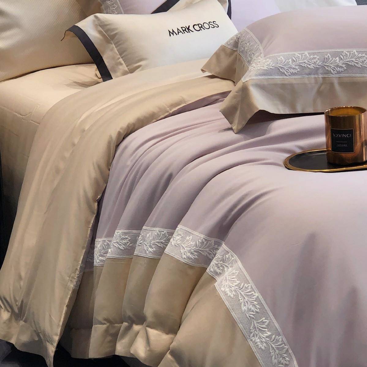 高端棉柔超细旦天丝套棉软磨毛CML单四件蕾丝花边被套床柔床品