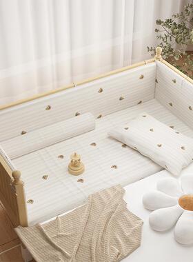童床拼接17375加床可调节床高度拼接大宽床实木儿婴儿床带护栏小