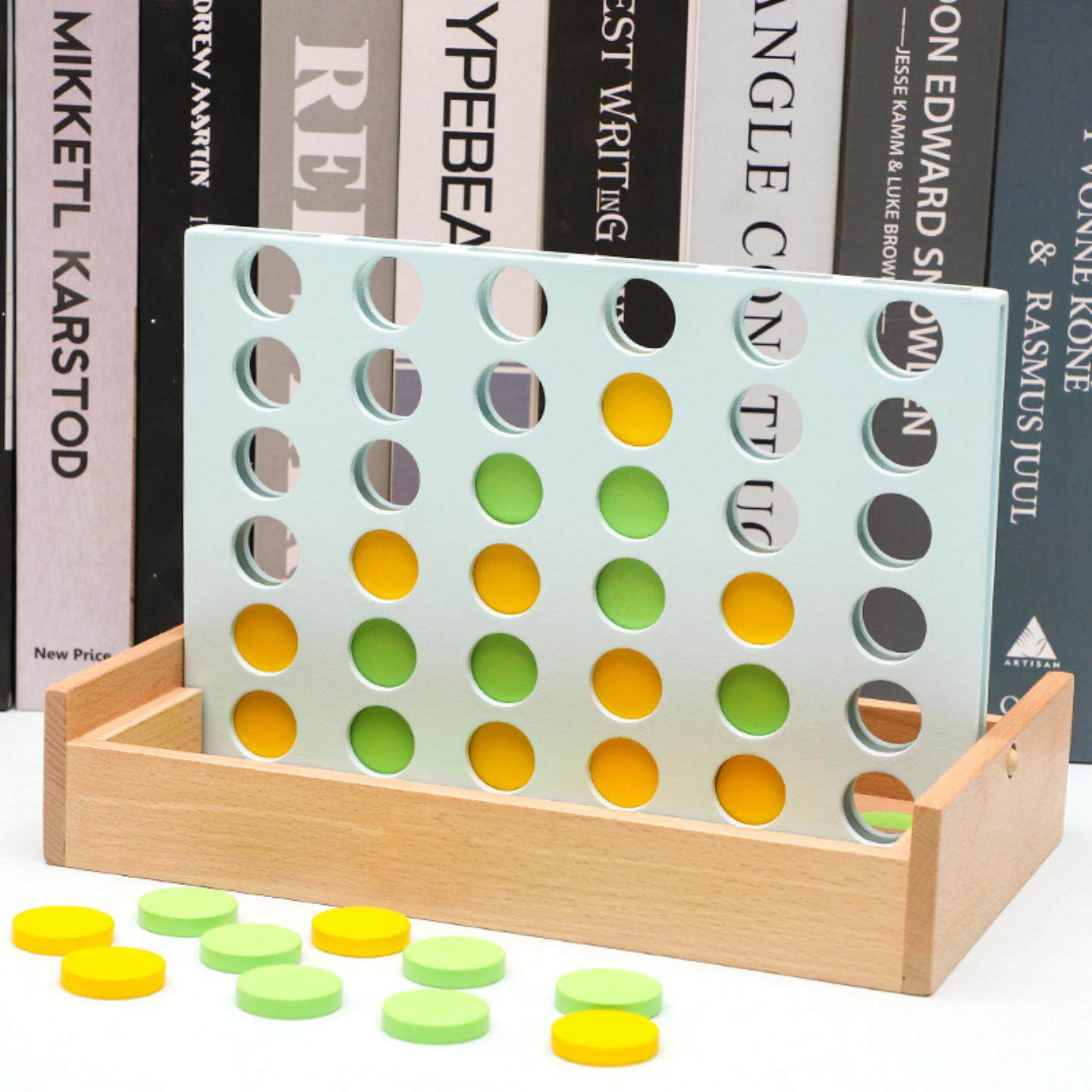 直销木质立体益智四子棋游戏