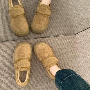 厚底雪地棉鞋 女士加绒加厚保暖防滑女鞋 女款 勃肯鞋 子 新款 冬季