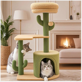 木质猫爬架仙人掌猫抓柱工厂剑麻