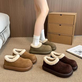 秋冬毛毛棉鞋 新款 雪地靴 女加绒保暖豆豆鞋 小土豆勃肯鞋