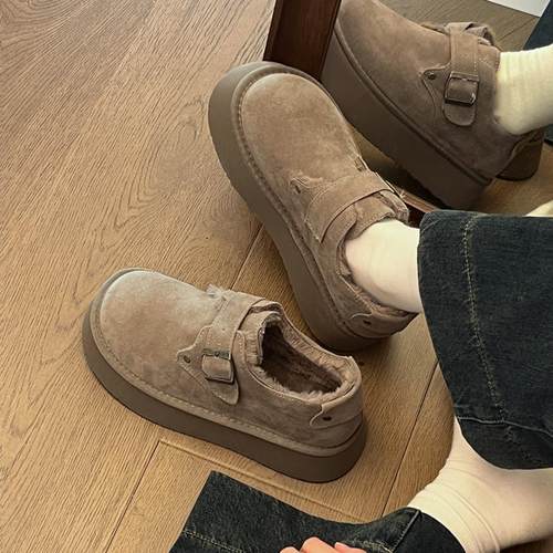 厚底增高勃肯鞋女年新款懒人加绒