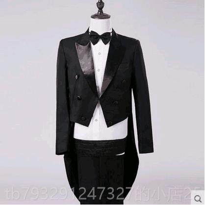 高档男馆士师燕尾服套装新唱款照相舞台演出美声大合舞台主持魔术