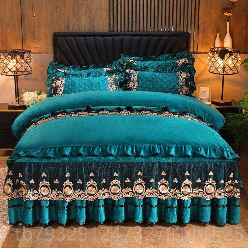 高档牛奶水晶绒裙床罩床绒款四件套瑚绒法兰珊莱绒加厚双面床单被,床上用品,床品套件/四件套/多件套,淘宝优惠券,粉丝福利购,淘宝优惠卷