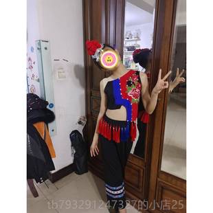 高档202舞4桃李杯独彝族红－蜻－蜓舞蹈服装 女民子出独舞艺考族舞